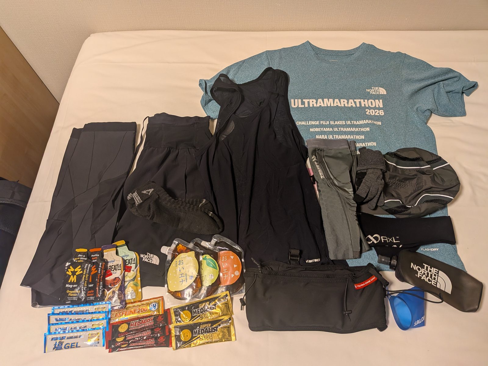 前日に撮影したチャレンジ富士五湖100km装備一式